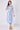 Blue Leaf Print Tie Waist Midi Dress