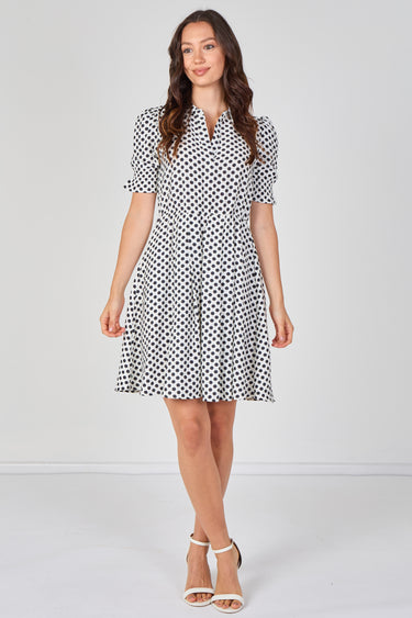 Ivory Black Polka Dot Tea Dress