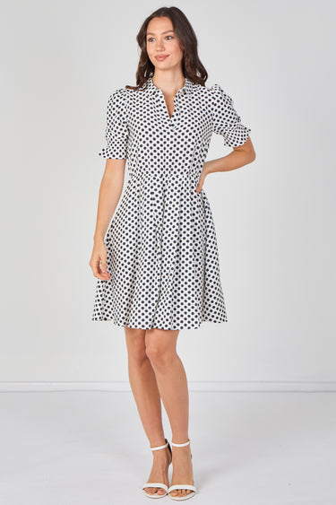 Ivory Black Polka Dot Tea Dress