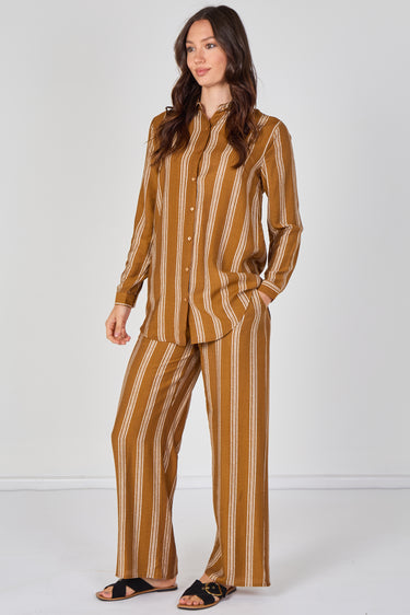 Love Sunshine Mustard Stripe Shirt and Trouser Co-Ord Set Co ord sets LS-5002 LS-9057