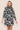 Love Sunshine Mono Floral Print Shirred Waist High Neck Shift Mini Dress Brunch Dress Casual Dress Everyday Dress Garden Party Dress Long Sleeve Dress LS-9143L Wedding Guest Dress Workwear Dress