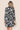 Love Sunshine Mono Floral Print Shirred Waist High Neck Shift Mini Dress Brunch Dress Casual Dress Everyday Dress Garden Party Dress Long Sleeve Dress LS-9143L Wedding Guest Dress Workwear Dress