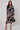 Black Botanical Print Midi Shirt Dress