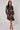 Black and Cocoa Abstract Swirl Print Mini Shirt Dress