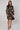 Black and Gold Abstract Swirl Print Mini Shirt Dress