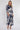 Navy Abstract Leaf Print Maxi Shirt Dress