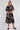 Black Abstract Floral Print Short Sleeve Midi Dress