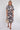 Navy Abstract Print Short Sleeve Midi Dress