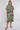 Green Abstract Floral Print Short Sleeve Midi Dress
