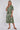 Green Abstract Floral Print Short Sleeve Midi Dress