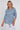 Blue Leaf Print Oversized Shirt