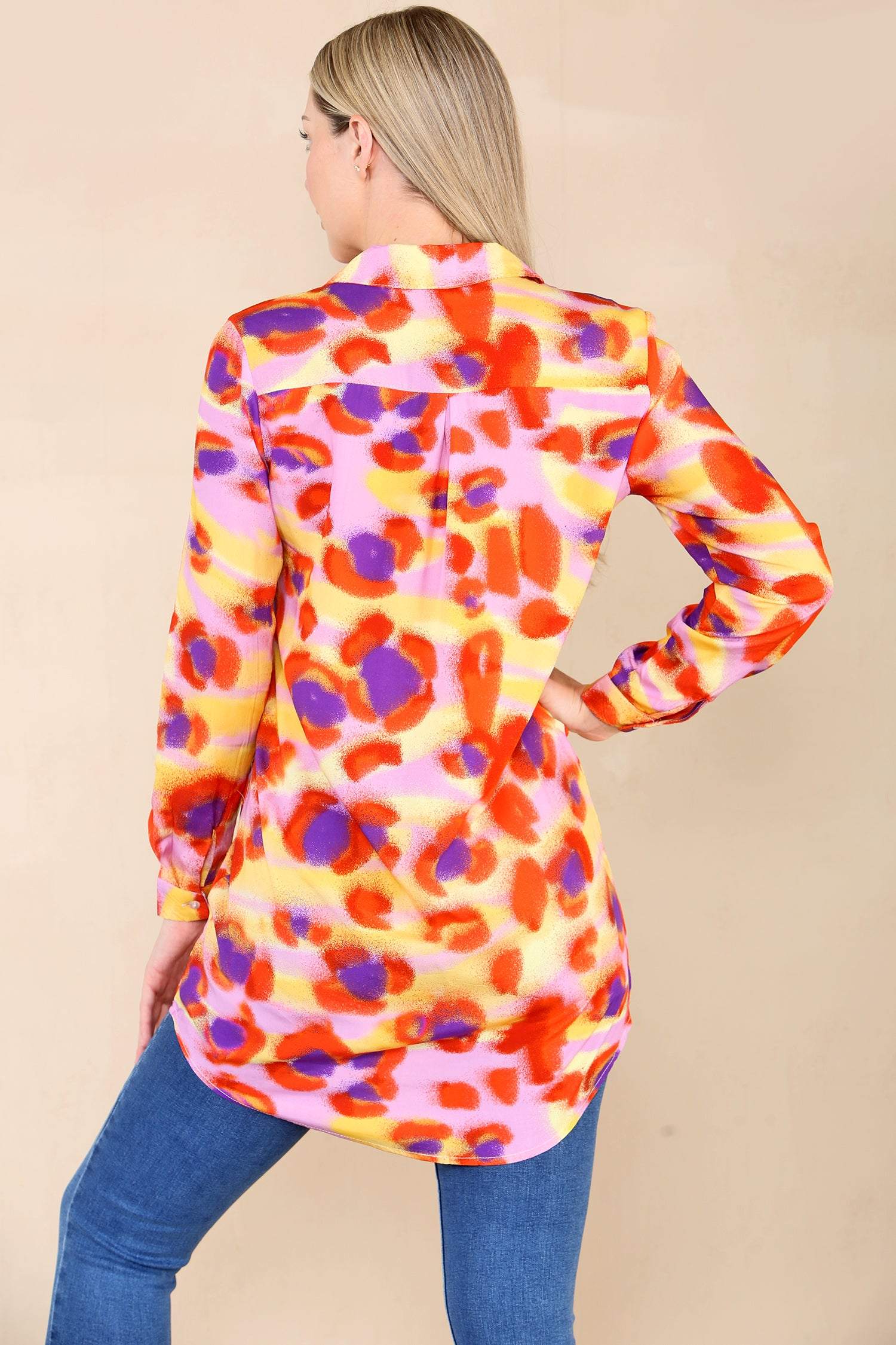 Love Sunshine Colour Mudged Printed Shirt LS-5002