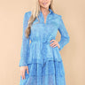 Love Sunshine Blue Leopard Print Tiered Skirt Mini Dress LS-2306