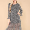 Love Sunshine Black Dots Printed Chiffon Midi Dress LS-2304