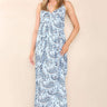 Love Sunshine Blue Paisley Print Strappy Maxi Dress FL-327