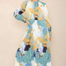 Love Sunshine Green Tie Dye Print Pleated Skirt High Neck Maxi Dress LS-9099LL