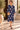 Navy Blue Ornamental Floral Print Kaftan Midi Dress