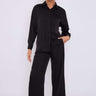 Love Sunshine Black Brushed Satin Trousers LS-2163-2