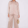 Love Sunshine Champagne Brushed Satin Shirt LS-2268