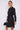 Love Sunshine Black Belted Layer Satin Mini Shirt Dress Brunch Dress Casual Dress Dress with Pockets Everyday Dress Long Sleeve Dress LS-5026 Workwear Dress