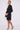 Love Sunshine Black Belted Layer Satin Mini Shirt Dress Brunch Dress Casual Dress Dress with Pockets Everyday Dress Long Sleeve Dress LS-5026 Workwear Dress
