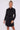 Love Sunshine Black Belted Layer Satin Mini Shirt Dress Brunch Dress Casual Dress Dress with Pockets Everyday Dress Long Sleeve Dress LS-5026 Workwear Dress