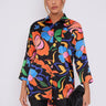 Love Sunshine Abstract Floral Print Satin Oversized Shirt LS-5003