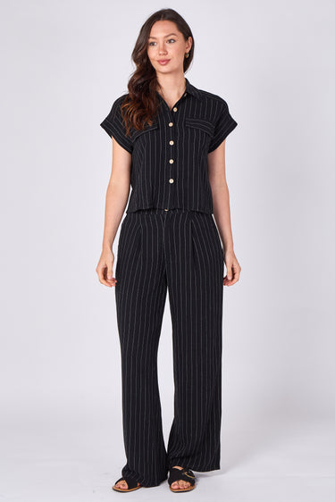 Black Pinstripe Shirt and Trousers set