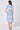 Blue paisley print midi shirt dress back view