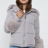 Love Sunshine Grey Faux Fur Cuffed Puffer Coat with Hood LS-2012
