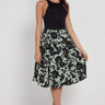 Love Sunshine Mint Floral Printed Tiered Midi Skirt LS-2148 skirts