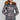 Love Sunshine Shiny Grey Belted Puffer Coat with Faux Fur hood LS-6049