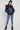 Love Sunshine Wet Look Padded Jacket with Faux Fur Hood in Shiny Navy LS-6042