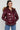 Love Sunshine Burgundy Shiny Puffer Jacket with Big Faux Fur LS-6042