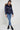 Love Sunshine Blue Nylon Textured Velvet Block Belted Puffer Jacket LS-2014