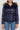 Love Sunshine Blue Nylon Textured Velvet Block Belted Puffer Jacket LS-2014