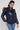 Love Sunshine Shiny Navy Puffer Coat with Detachable Faux Fur Hood LS-8101