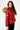 Love Sunshine Wet Look Padded Jacket with Faux Fur Hood in Shiny Red LS-6042