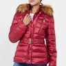 Love Sunshine Padded Jacket with Faux Fur Hood in Red LS-9027