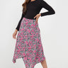 Love Sunshine Pink Floral Printed Asymmetric hem Skirt skirts