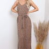 Love Sunshine Brown Leopard Printed Strappy Tunic Maxi Dress Brunch Dress Holiday Dress Leopard Print Dress LS-2018 Sleeveless Dress Summer Dress