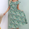 Love Sunshine Black Ditsy Floral Printed Asymmetric Strap Midi Dress 2112