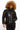 Love Sunshine Black Wet Look Puffer Jacket with Faux Fur Hood LS-8101
