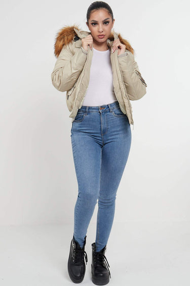 Love Sunshine Beige Bomber Para Jacket LS-2009