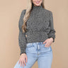 Love Sunshine Black Leopard Print Shirred Waist Cropped Top Brunch Casual Everyday Garden Party LS-9088 Workwear