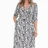 Love Sunshine White Leopard Printed Wrapped Midaxi Dress LS-2258