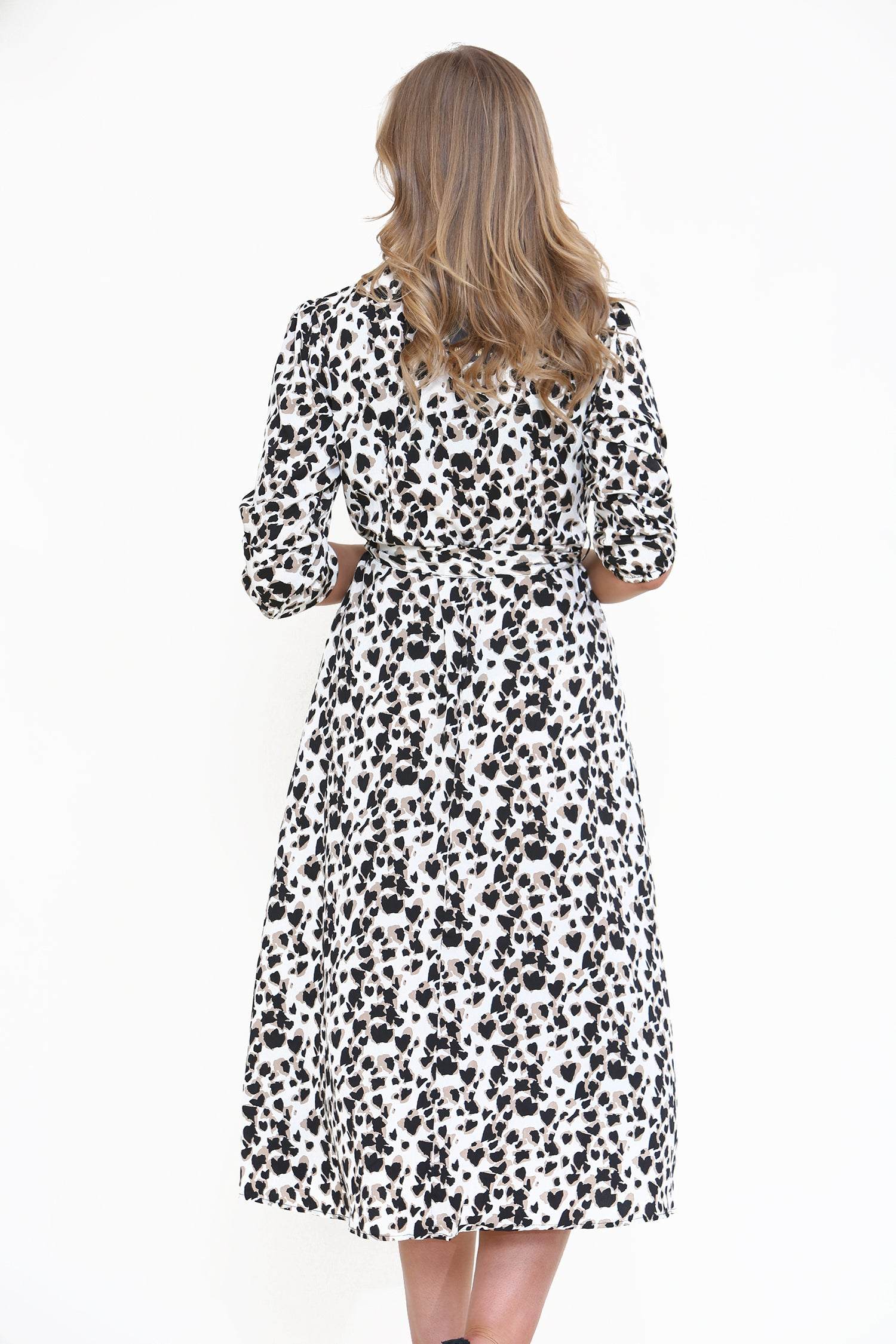 Love Sunshine White Leopard Printed Wrapped Midaxi Dress LS-2258